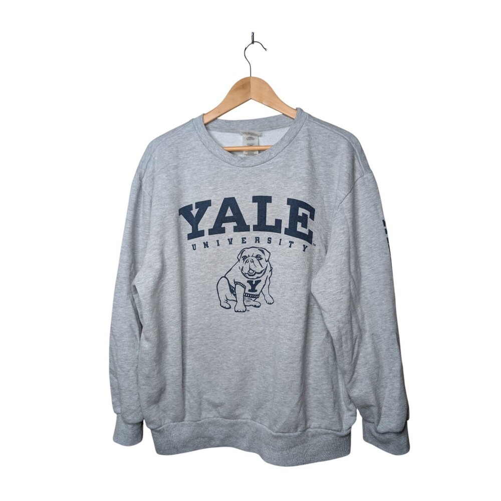 Yale Bulldogs Pullover Fleece Sweatshirt Gray Men’s Large Long Sleeve